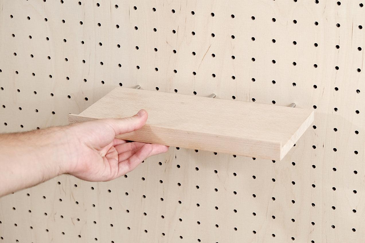 Beech wood shelf for Pegboard - Wall shelf