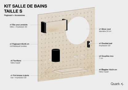 Pegboard Perforated Panel Kit + Office Accessories