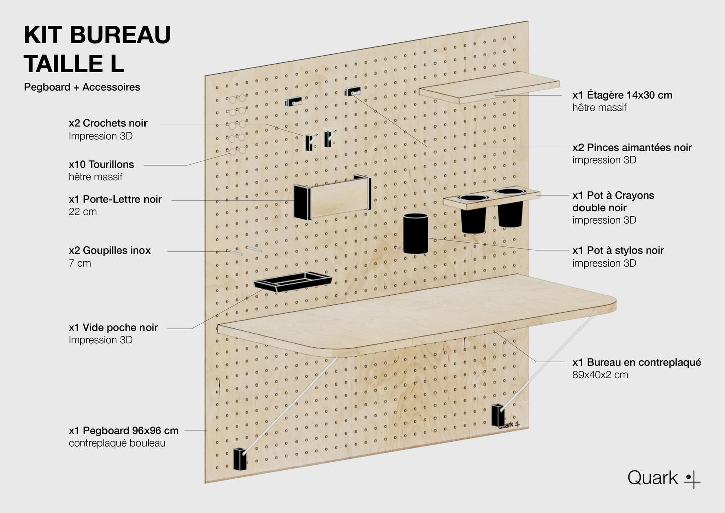 Kit d'accessoires pour Bureau - Taille L