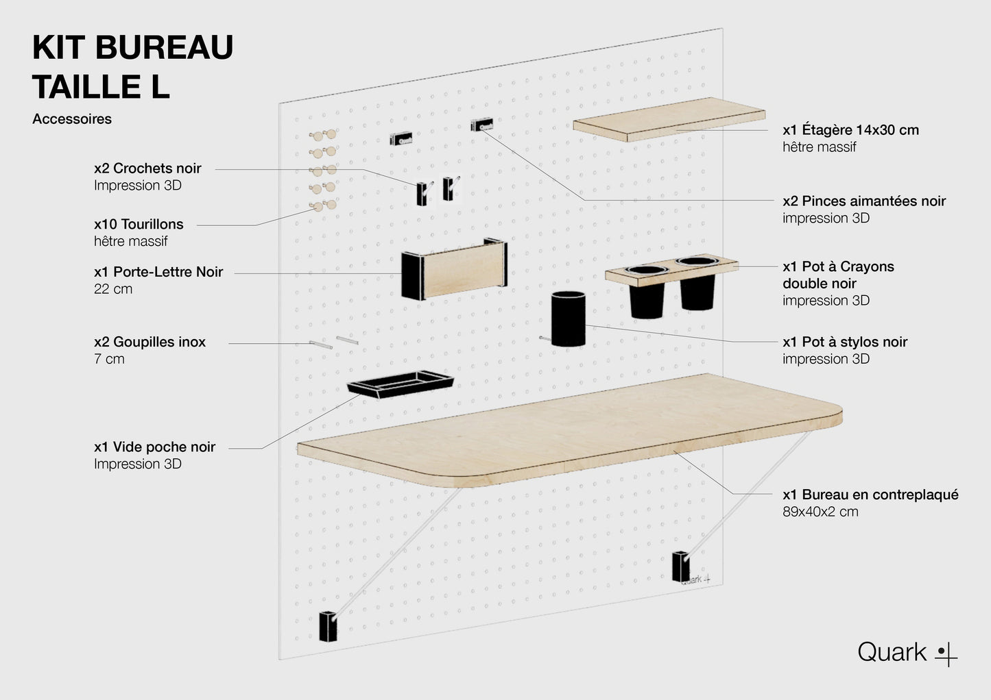 Kit d'accessoires pour Bureau - Taille L