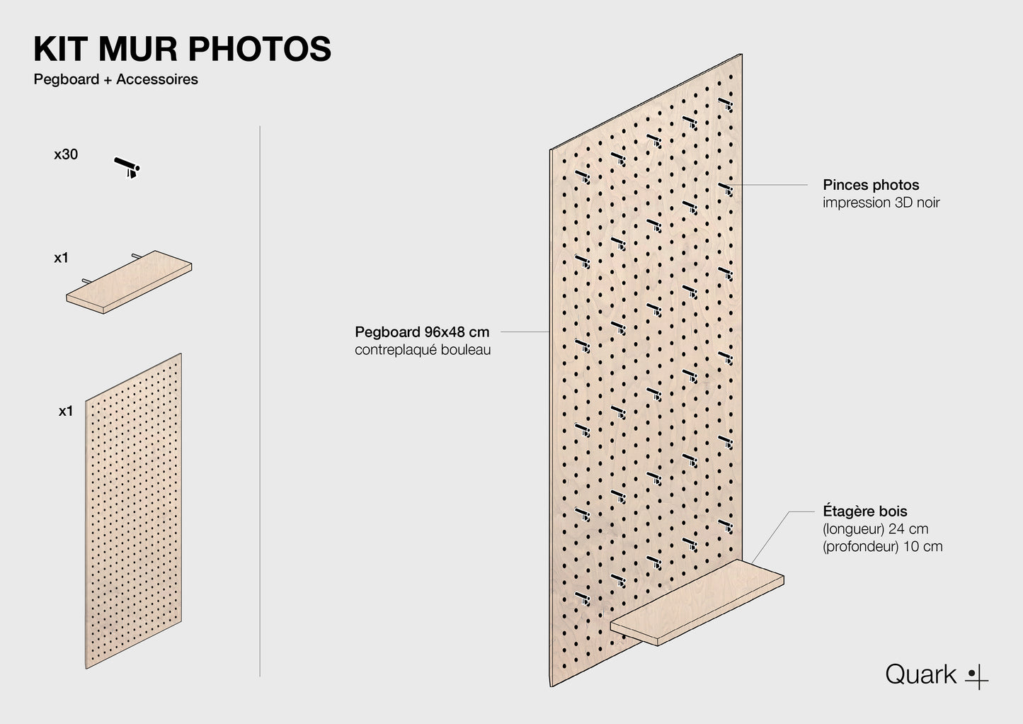 Pegboard Photowall Quark – Le mur de photos pour vos bureaux pour sublimer votre espace